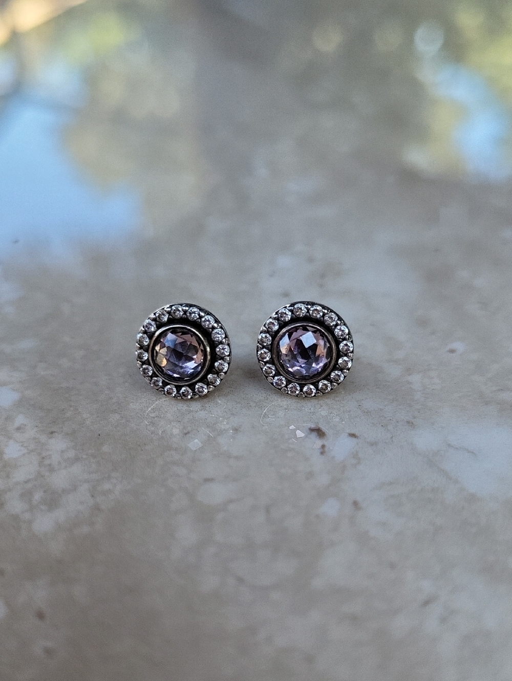 Retired Pandora Crystal Halo Stud Earrings